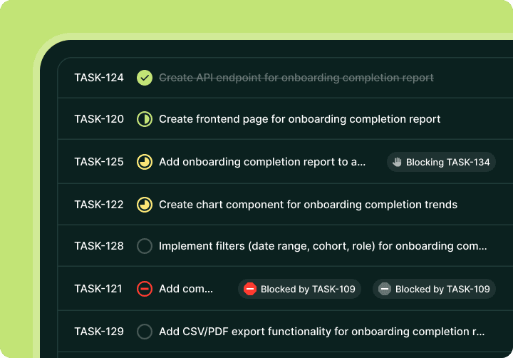 Tasks breakdown demo