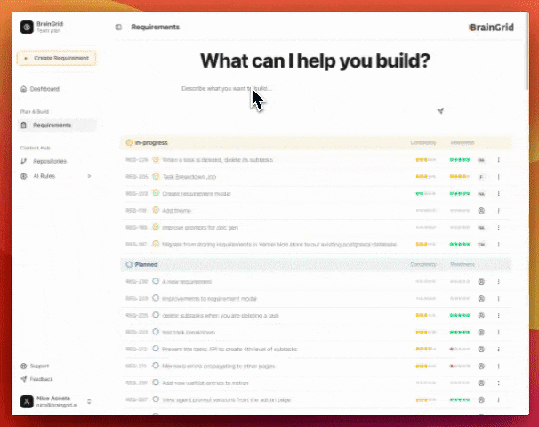 Turn ideas into buildable requirements